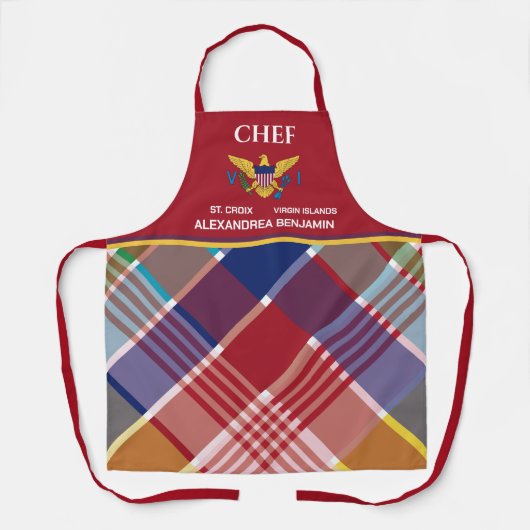 Flag St. Croix Madras Custom Jungfrau Islands Schürze (Vorderseite)