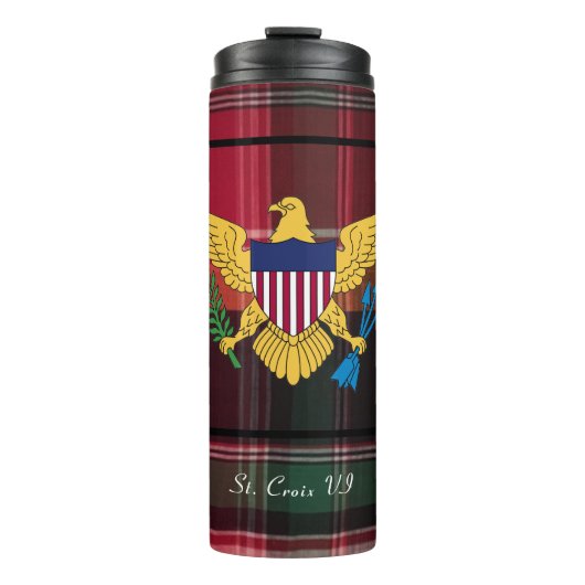 Flag St. Croix Madras Custom Jungfrau Islands Thermosbecher (Vorderseite)