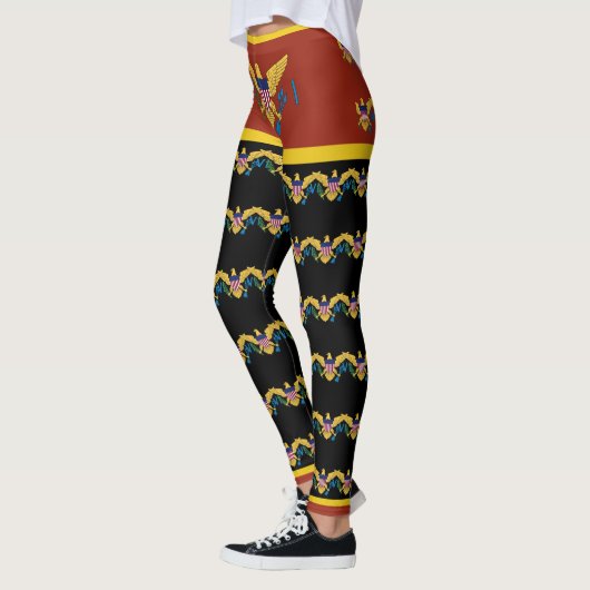 Flag St. Croix St. Thomas USVI Jungfrau Leggings (Links)