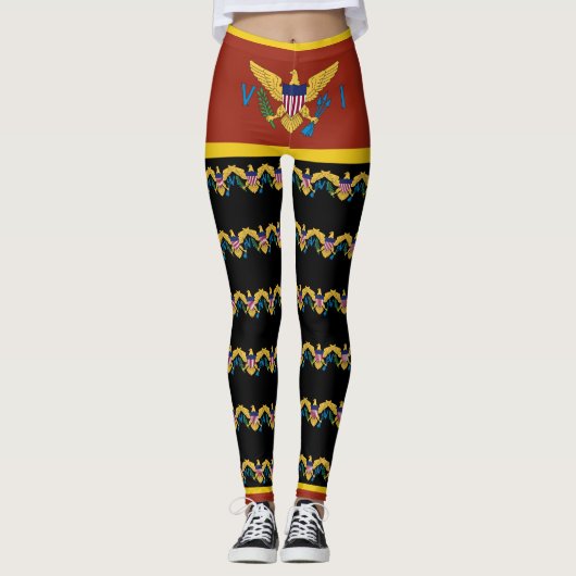Flag St. Croix St. Thomas USVI Jungfrau Leggings (Vorderseite)