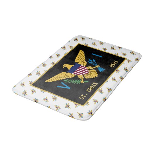Flag St. Croix USVI Jungfrau Badematte (Schrägansicht)