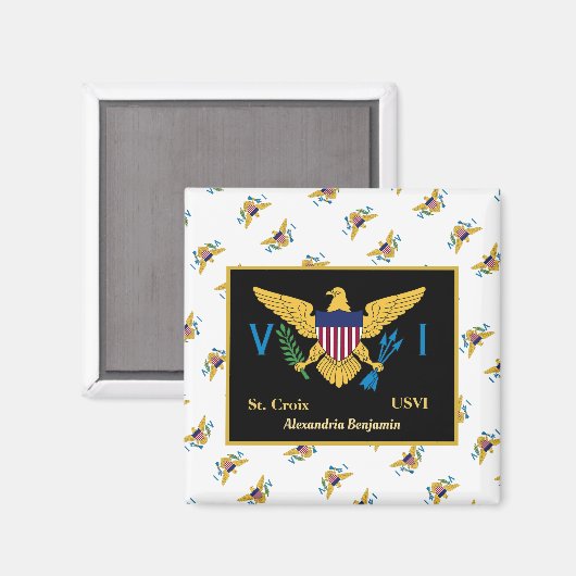 Flag St. Croix USVI Jungfrau Magnet (Vorderseite/Rückseite)