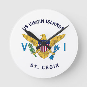 Flag St. Croix USVI Jungfrau Runde Wanduhr