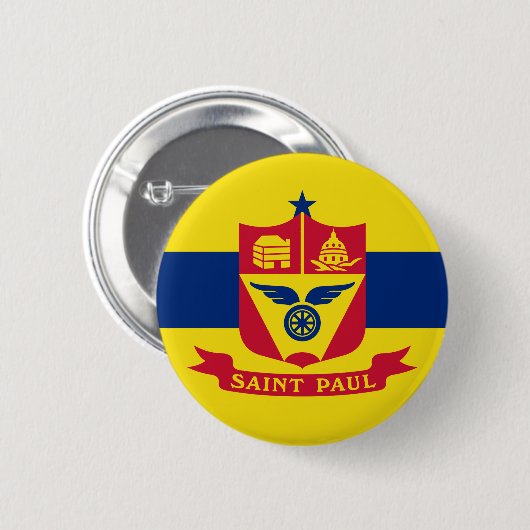 Flag St Paul, Minnesota Button (Vorne & Hinten)