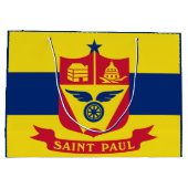 Flag St Paul, Minnesota Große Geschenktasche Große Geschenktüte (Rückseite)
