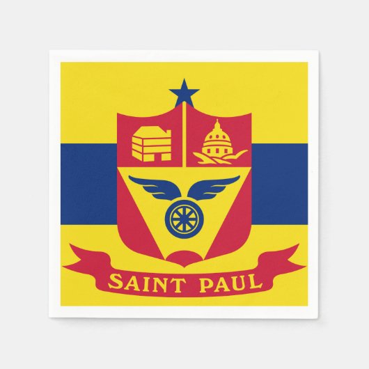 Flag St. Paul, Minnesota Napkins Serviette (Vorderseite)