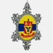 Flag St. Paul, Minnesota Snowflake Pewter Christ Schneeflocken Zinn-Ornament (Links)