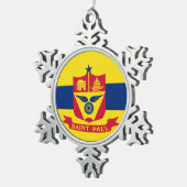 Flag St. Paul, Minnesota Snowflake Pewter Christ Schneeflocken Zinn-Ornament (Rechts)