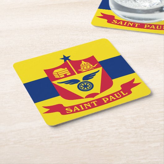 Flag St Paul, Minnesota Square Paper Untersetzer (angewinkelt)