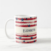 Flag Stars des Patriotischen Shabby Chic Independe Kaffeetasse (Links)