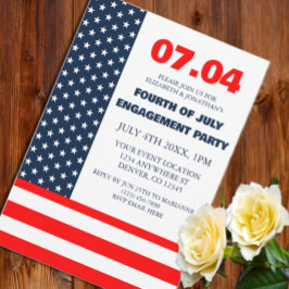 Flag "Stars & Stripes" 4. Juli Engagement Party Einladung
