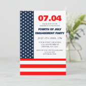 Flag "Stars & Stripes" 4. Juli Engagement Party Einladung (Stehend Vorderseite)