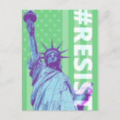 Flag Statue of Liberty RESIST Art Postkarte (Vorderseite)