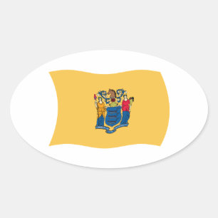 Flag-Sticker für New Jersey Ovaler Aufkleber