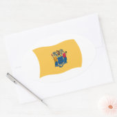 Flag-Sticker für New Jersey Ovaler Aufkleber (Umschlag)
