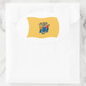 Flag-Sticker für New Jersey Ovaler Aufkleber (Tasche)