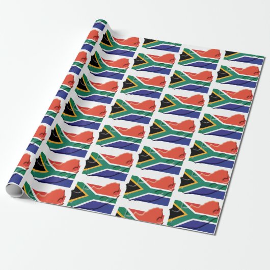FLAG SÜDAFRIKAS | Mzansi | Südafrika Geschenkpapier (Ungerollt)