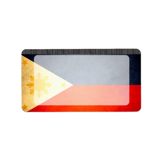 Flag Sun küsste Philippinen Adressaufkleber (Vorne)