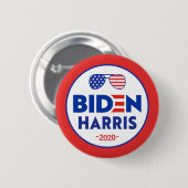 Flag Sunglasses Elect Joe Biden Kamala Harris 2020 Button (Vorne & Hinten)