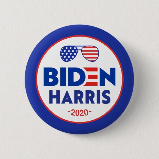 Flag Sunglasses Elect Joe Biden Kamala Harris 2020 Button (Vorderseite)