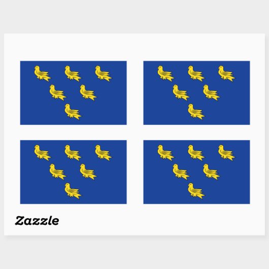 Flag Sussex Rectangle Sticker (Blatt)