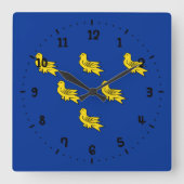 Flag Sussex Square Wall Clock Quadratische Wanduhr (Vorderseite)