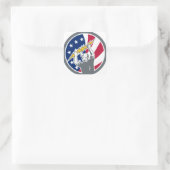 Flag-Symbol des amerikanischen Electric USA Quadratischer Aufkleber (Tasche)