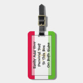 Flag Tadschikistan Easy ID Personal Gepäckanhänger (Vorderseite vertikal)