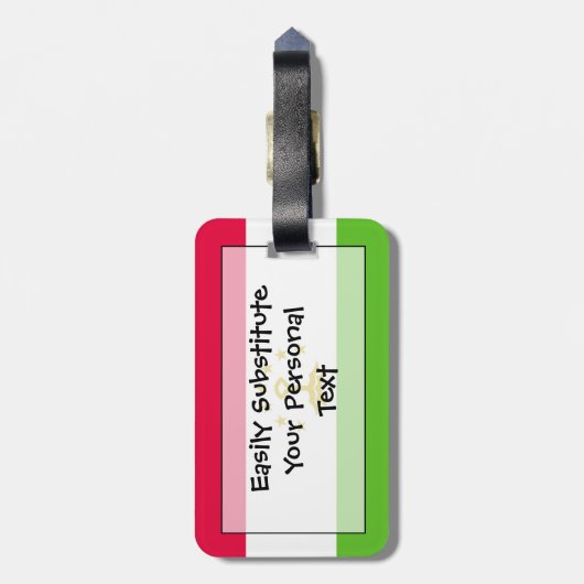 Flag Tadschikistan Easy ID Personal Gepäckanhänger (Rückseite vertikal)