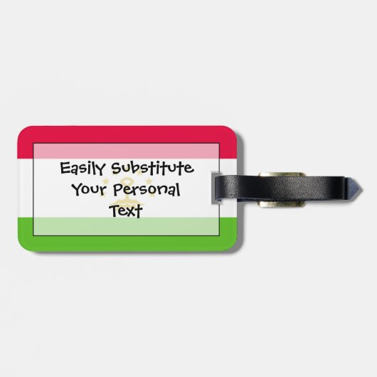 Flag Tadschikistan Easy ID Personal Gepäckanhänger (Rückseite horizontal)