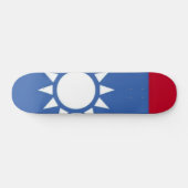 Flag Taiwan White Sun Skateboard (Horizontal)