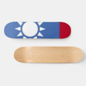 Flag Taiwan White Sun Skateboard (Horizontal)