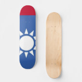 Flag Taiwan White Sun Skateboard (Vorderseite)