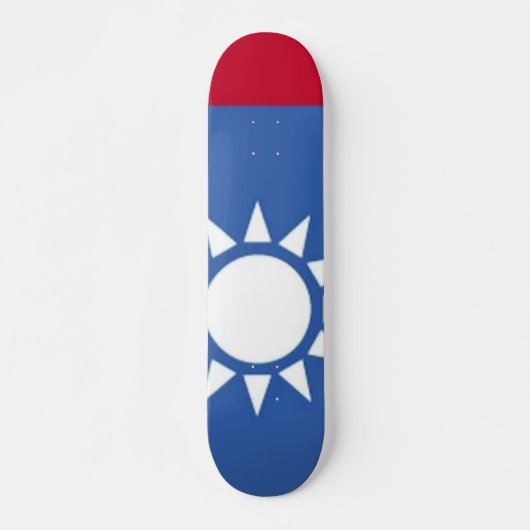 Flag Taiwan White Sun Skateboard (Vorne)