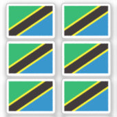 Flag Tansania Collection Packung mit 6 Stück Aufkleber (Vorderseite)