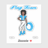Flag Team Ring Stickers ( Blau 2 ) Aufkleber (Blatt)