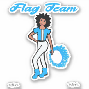 Flag Team Ring Stickers ( blau ) Aufkleber