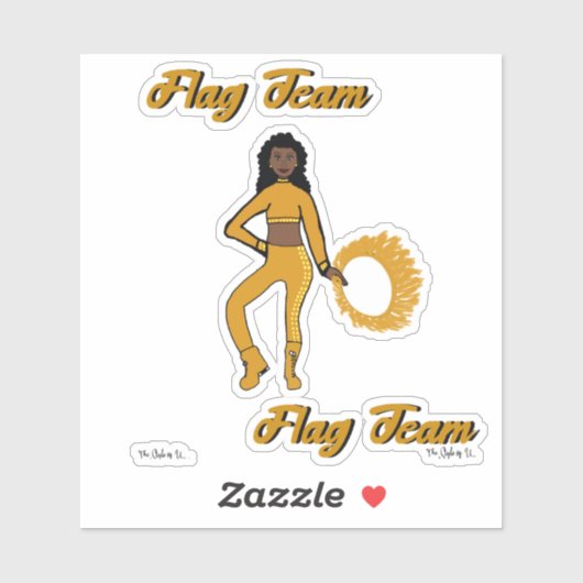 Flag Team Ring Stickers ( Gold ) Aufkleber (Blatt)