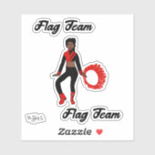 Flag Team Ring Stickers (Schwarz Rot) Aufkleber (Blatt)