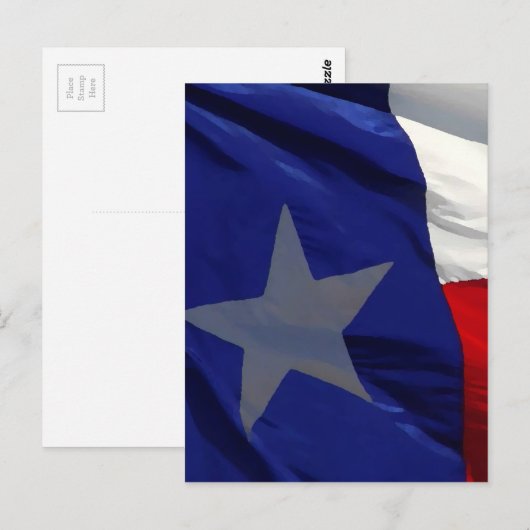 Flag Texas Pop Art Postkarte (Vorne/Hinten)