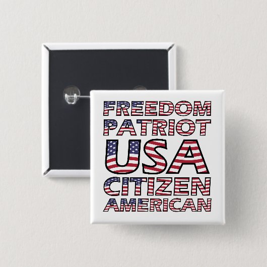 Flag-Text von Freedom Patriot Button (Vorne & Hinten)