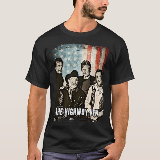 Flag The Highwaymen Band 35 Jahre Jubiläumsgeschen T-Shirt (Vorderseite)