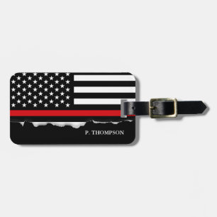 Flag Thin Red Line American Flag Personalisiert Gepäckanhänger