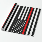 Flag Thin Red Line USA Geschenkpapier (Ungerollt)