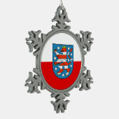 Flag Thuringia Snowflake Pewter Christmas Ornam Schneeflocken Zinn-Ornament (Links)