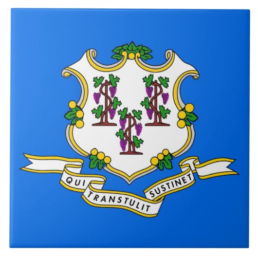 Flag-Tile für den Connecticut-Staat Fliese (Vorderseite)