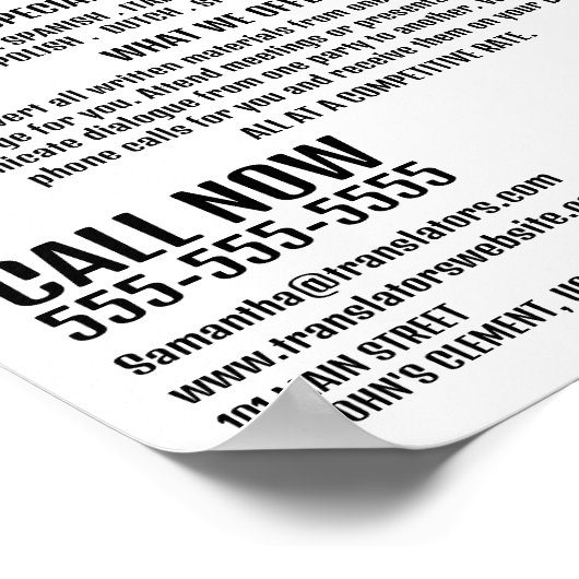 Flag to Flag Design, Translator & Interpreter Poster (Ecke)