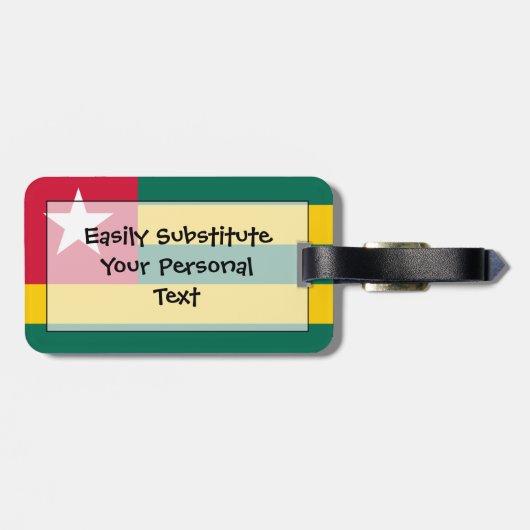 Flag Togo Easy ID Personal Gepäckanhänger (Rückseite horizontal)