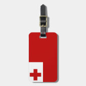Flag Tonga Gepäckmarke mit Ledergurt Gepäckanhänger (Vorderseite vertikal)