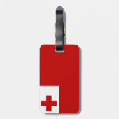 Flag Tonga Gepäckmarke mit Ledergurt Gepäckanhänger (Rückseite vertikal)